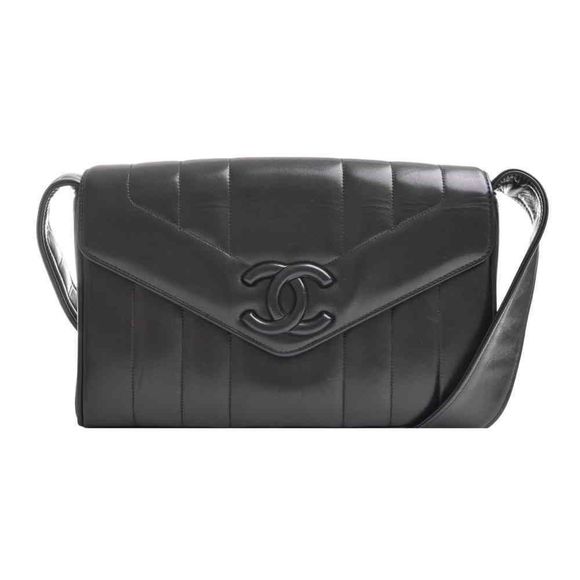 Chanel Lambskin Mademoiselle Cocomark Shoulder Bag Black - Picture 1 of 7